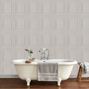 Laura Ashley Country charm Dove Grey Wood panel Smooth Wallpaper Sample