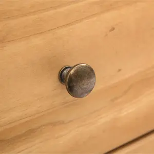 Lugo 3 Drawer Bedside Table Brass Knob