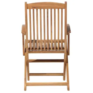 Set of 2 Garden Chairs MAUI Acacia Wood Light Wood