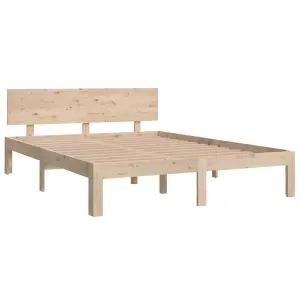 Berkfield Bed Frame Solid Wood Pine 140x190 cm