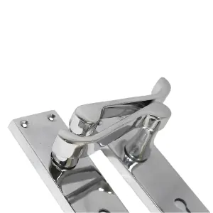 Door Handles Victorian Scroll Lever Lock - Chrome Pack Hinges 150 x 40mm