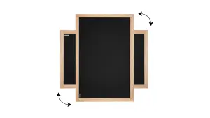 ALLboards Black chalkboard 120x90 cm natural wooden frame