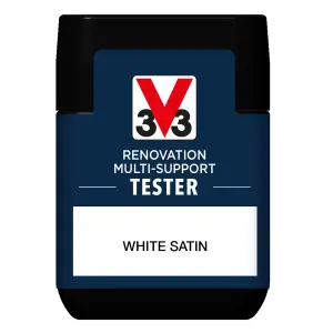 V33 Renovation White Satinwood Multi-surface paint, 50ml Tester pot