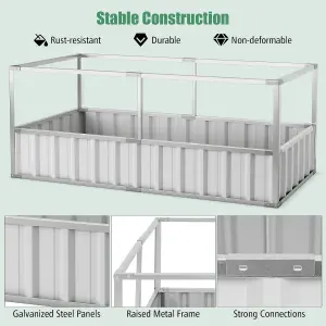 Costway 174x90x70CM Outdoor Greenhouse Rectangular Planter Box Kit Garden Raised Bed