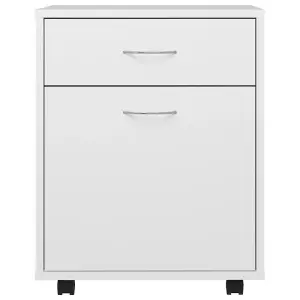 Berkfield Rolling Cabinet White 45x38x54 cm Engineered Wood