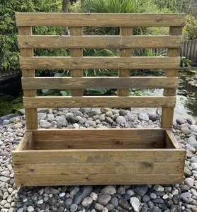 Garden Trough Planter Trellis Plant Support Screen Wooden Outdoor