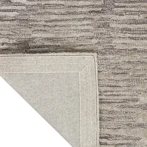 Grey Handmade Luxurious Modern Abstract Striped Rug for Bedroom & Living Room-160cm X 221cm