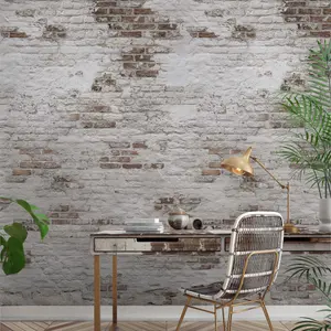 GoodHome Merly Natural Brick effect Matt Mural