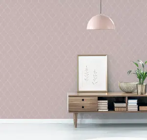 Arthouse Velvet Trellis Rose Gold Wallpaper