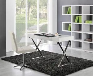 Centurion Supports ADONIS Gloss White and Chrome Ergonomic Home Office Luxury Computer Desk