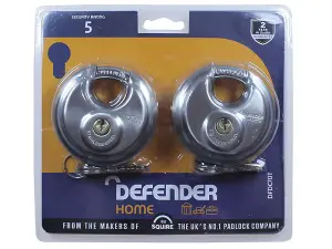 DEFENDER Diskus Padlock Twin Pack 70mm