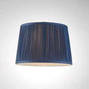 Tapered Cylinder Lamp Shade - Midnight Blue Silk - 60W E27 or B22 GLS - e10824