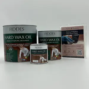 Fiddes Hard Wax Oil, Dark Oak 250ml + Free Priory Free Cloth