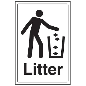 Litter General Information Sign - 1mm Rigid Plastic - 200x300mm (x3)