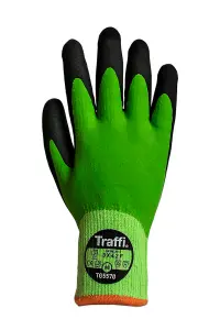 Traffi TG5570 Cut F Thermal Waterproof Full Dip Latex Glove Pack of 10 Size 8