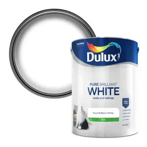 Dulux Pure brilliant white Silk Emulsion paint, 5L