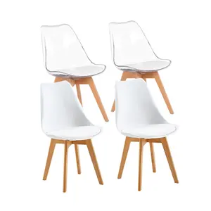 Nero Upholstered Side Chair (Set of 4) White/Transparent