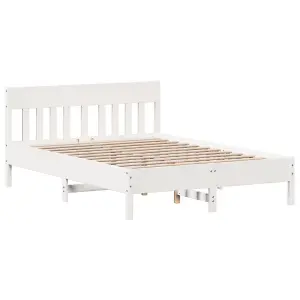 Berkfield Bed Frame without Mattress White 120x190 cm Small Double Solid Wood Pine