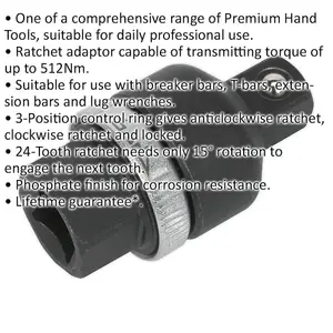 High-Performance 1/2 Inch Square Drive Ratchet Adaptor for Breaker Bars