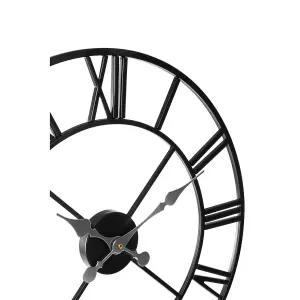 Interiors by Premier Vitus Black Metal Wall Clock