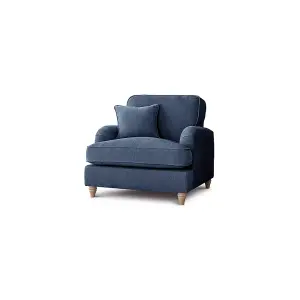 Sofas Express Tenby Navy Blue Tailored Pleat Manhattan Arm Chair