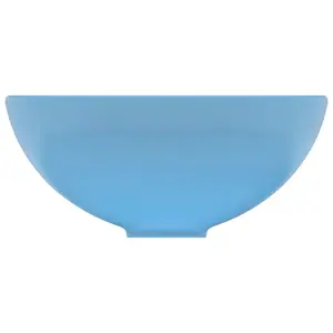 Belfry Bathroom Yogi 325mm L x 325mm W Ceramic Circular Countertop Basin Sink Light Blue