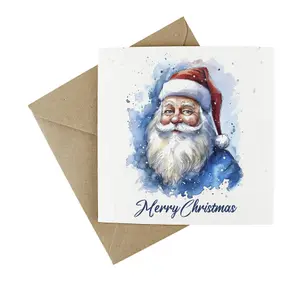 Easy Eco Wildflower Santa Christmas Cards - Eco-friendly and Plantable - Pack of 10