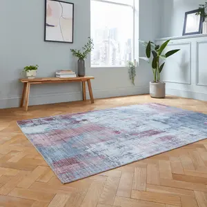 Grey Modern Easy to Clean Abstract Rug for Living Room, Bedroom - 150cm X 230cm