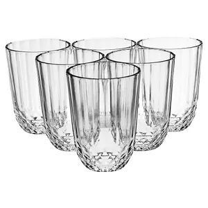 Queensway Home & Dining 265ml 6 Pcs Clear Drinking Glasses Cocktail Water Juice Highball Tumblers Set