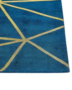 Viscose Rug 80 x 150 cm Blue HAVZA