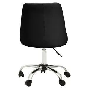 Interiors by Premier Brent Ribbed Black And Chrome Home Office Chair