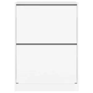 Berkfield Shoe Cabinet with 2 Flip-Drawers White 80x42x108 cm