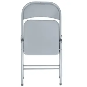 Metal Folding Chairs - Matte Grey - Pack of 6