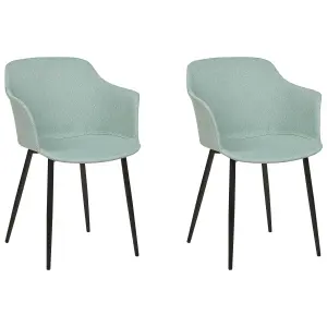 Set of 2 Dining Chairs ELIM Mint Green