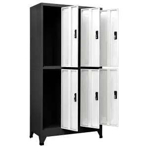 Berkfield Locker Cabinet Anthracite and White 90x45x180 cm Steel