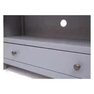 Mirano Grey 1 Drawer TV Cabinet Brass Knob