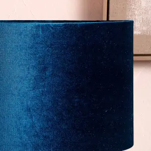 30cm Royal Blue Velvet Cylinder Table Lampshade