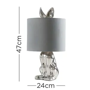 Mixson Ceramic Table Lamp Silver Base/Grey Shade / No