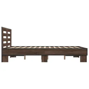 Berkfield Bed Frame without Mattress Brown Oak 140x200 cm