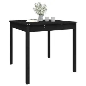 Berkfield Garden Table Black 82.5x82.5x76 cm Solid Wood Pine