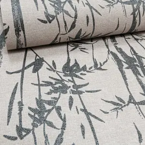 Arthouse Oasis Taupe Charcoal Textured Floral Flower Leaf Woodland Wallpaper