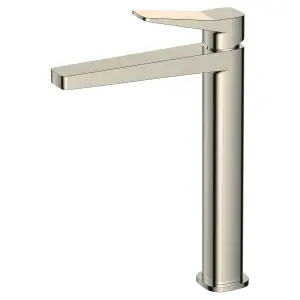 RAK Petit Tall Brushed Nickel Modern Basin Tap Solid Brass