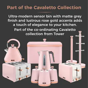 Cavaletto Steel Open Rubbish Bin - 58L Pink / Rose Gold