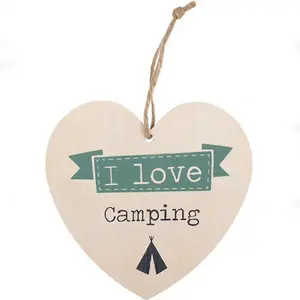 Something Different Love Camping Hanging Heart Sign Multicoloured (One Size)