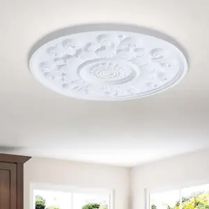 White 85cm Dia Ceiling Rose Ornate Polyurethane Ceiling Medallion