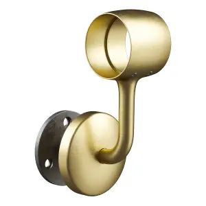 Rothley Satin Brass Staircase Handrail Connecting Wall Bracket (Diam) 40mm