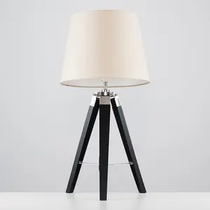 Bella Vista Wood Tripod Lamp Beige