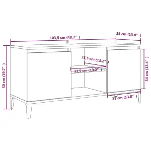 vidaXL TV Cabinet with Metal Legs Grey Sonoma 103.5x35x50 cm