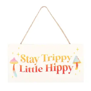 Something Different Stay Trippy, Little Hippy Hanging Sign White/Orange/Red (One Size)