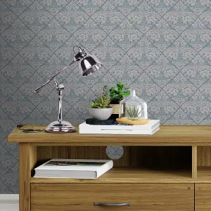 Laura Ashley Margam Newport Blue Classical Smooth Wallpaper